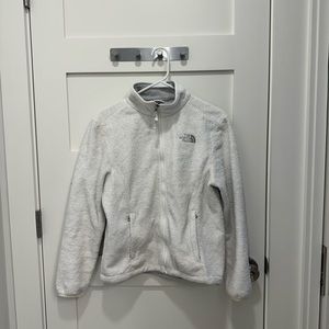 The North Face fleece jacket full zip Women’s Small white zipper hand pockets